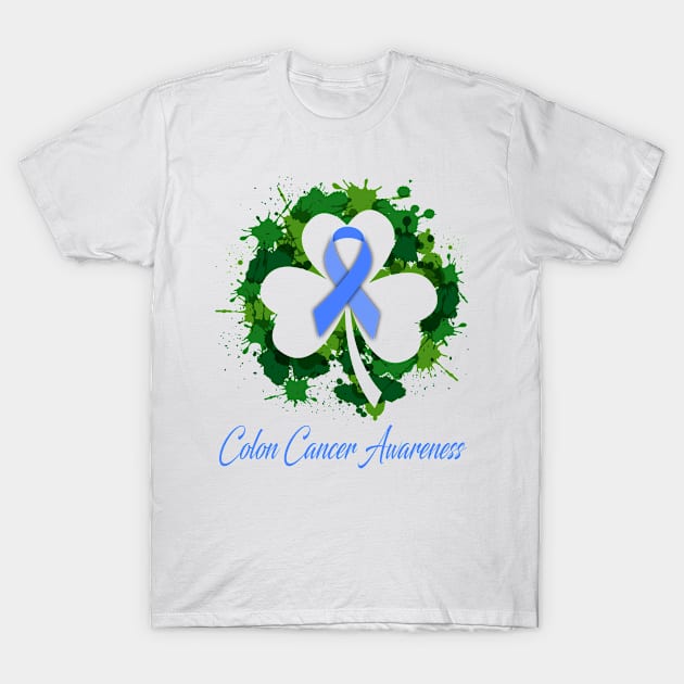 Colon Cancer Awareness Happy Patricks Day Gifts Support Colon Cancer Warrior Gifts T-Shirt by ThePassion99